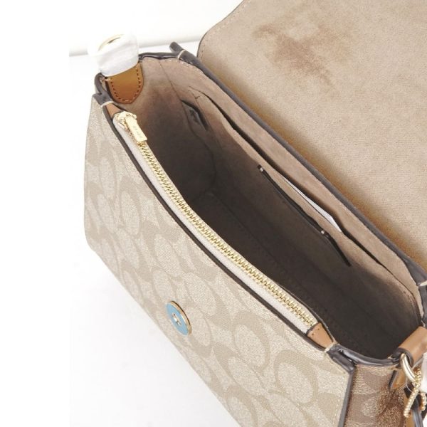 coach morgan top handle satchel bag in blocked signature canvas