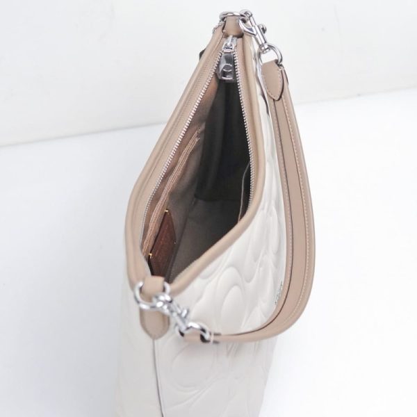 coach laurel shoulder bag in signature embossed