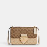 coach large morgan crossbody square in blocked signature canvas