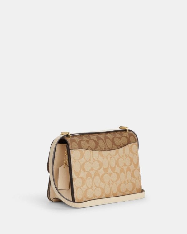 coach large morgan crossbody square in blocked signature canvas