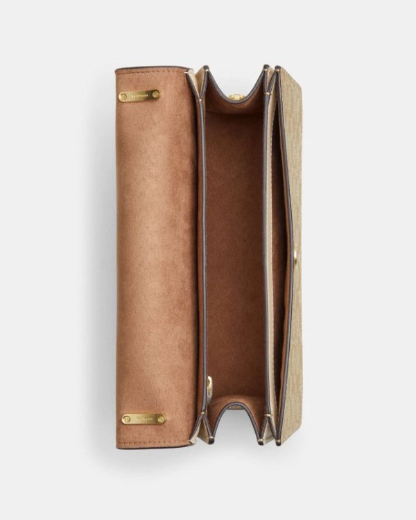 coach large morgan crossbody square in blocked signature canvas