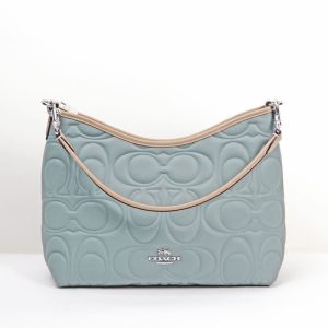 coach laurel shoulder bag in signature embossed