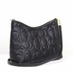 coach laurel shoulder bag in signature embossed