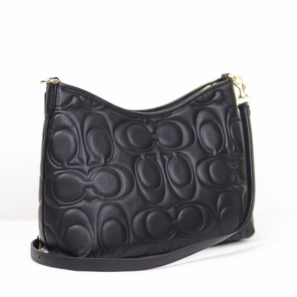 coach laurel shoulder bag in signature embossed