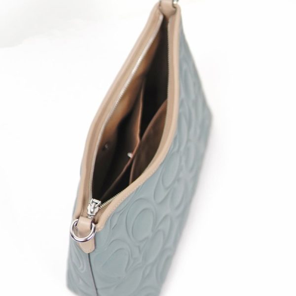 coach laurel shoulder bag in signature embossed