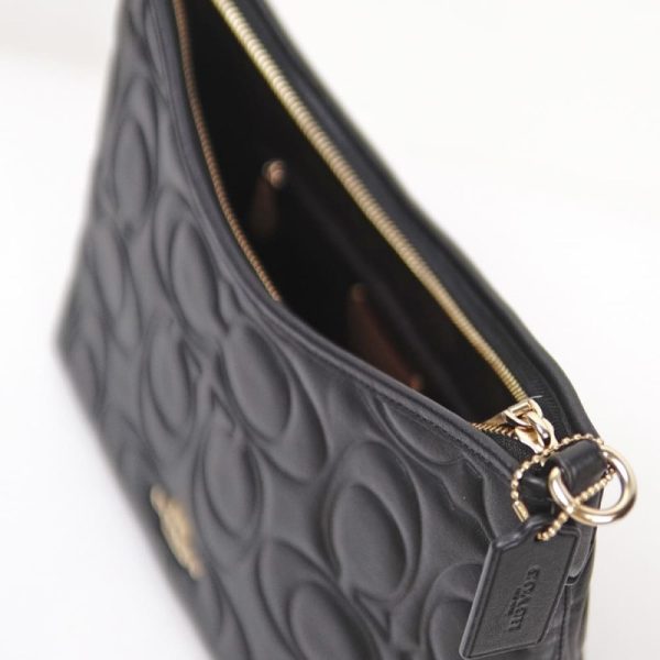 coach laurel shoulder bag in signature embossed