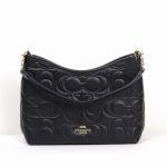 coach laurel shoulder bag in signature embossed