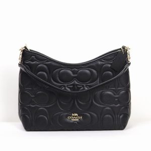 coach laurel shoulder bag in signature embossed