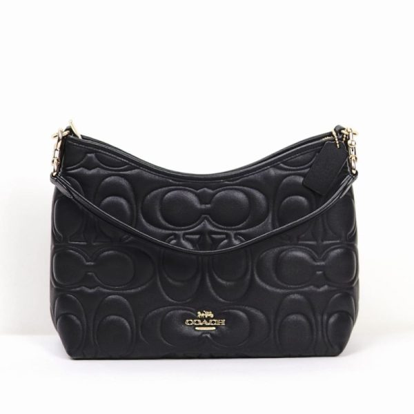 coach laurel shoulder bag in signature embossed