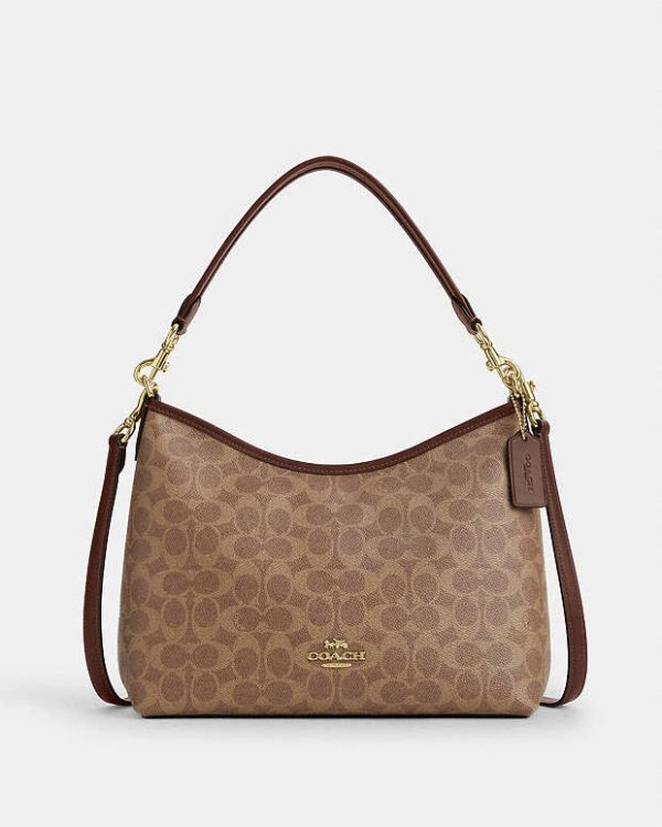 coach laurel shoulder bag in signature canvas