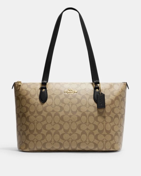 coach gallery tote in signature canvas