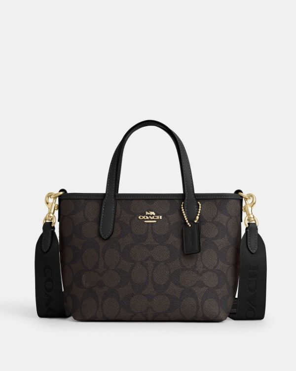 coach city mini tote bag in signature canvas