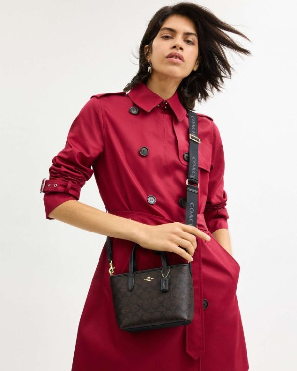 coach city mini tote bag in signature canvas