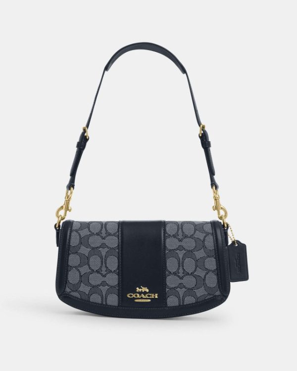 coach andrea shoulder bag in siganture jacquard