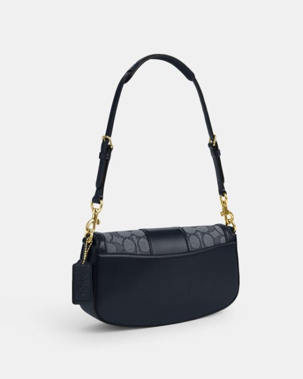 coach andrea shoulder bag in siganture jacquard
