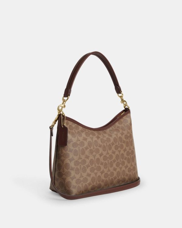 coach laurel shoulder bag in signature canvas