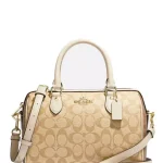 coach rowan satchel blocked in signature canvas