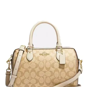 coach rowan satchel blocked in signature canvas