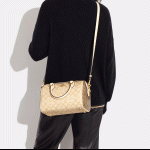 coach rowan satchel blocked in signature canvas