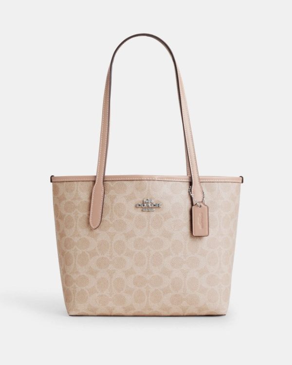 coach small city tote in signature canvas