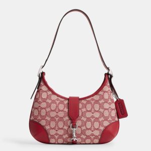 coach hamptons hobo bag in signature textile jacquard