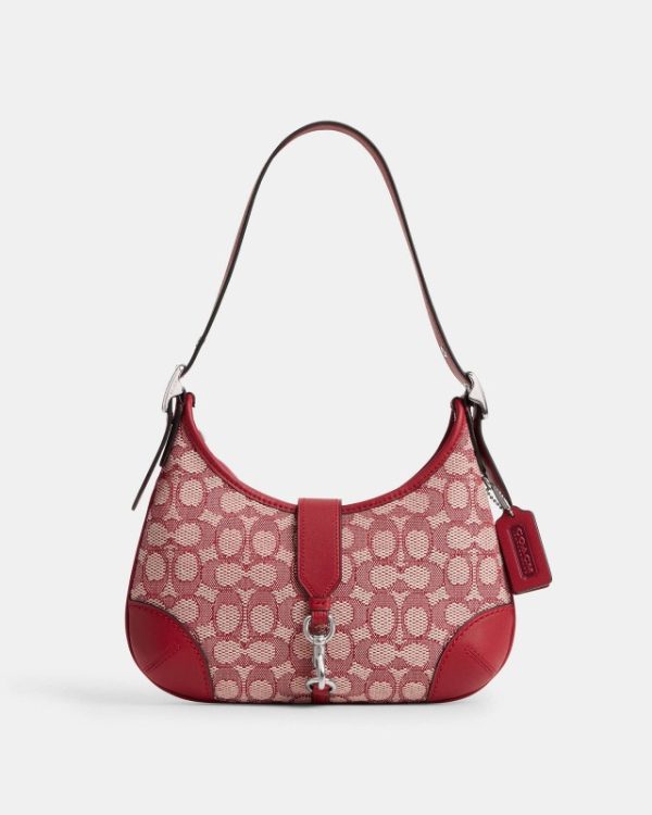 coach hamptons hobo bag in signature textile jacquard