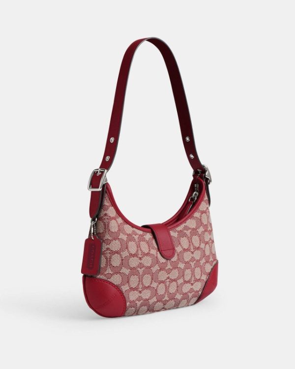 coach hamptons hobo bag in signature textile jacquard