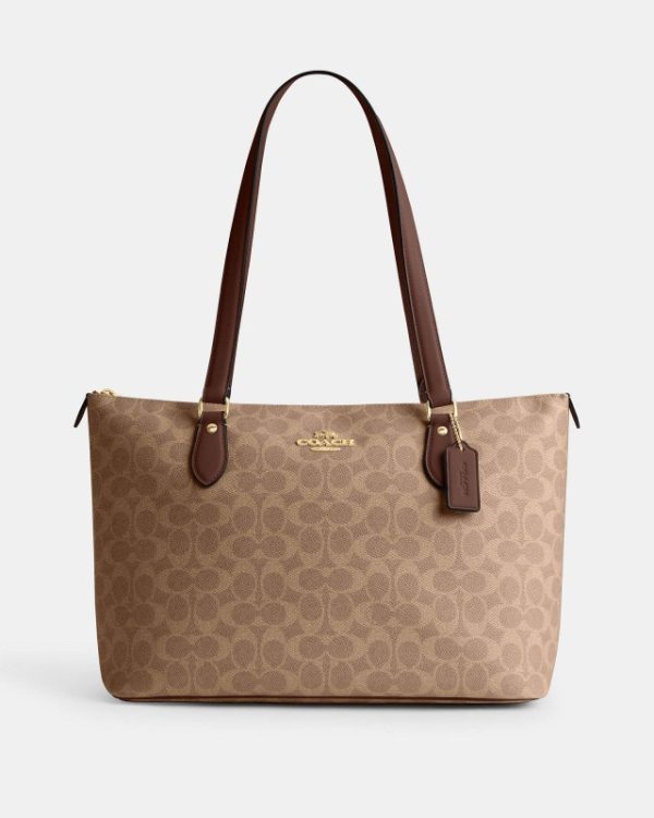 coach gallery tote in signature canvas