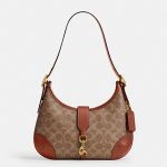 coach hamptons hobo in signature canvas