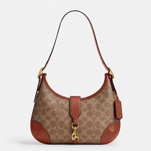 coach hamptons hobo in signature canvas