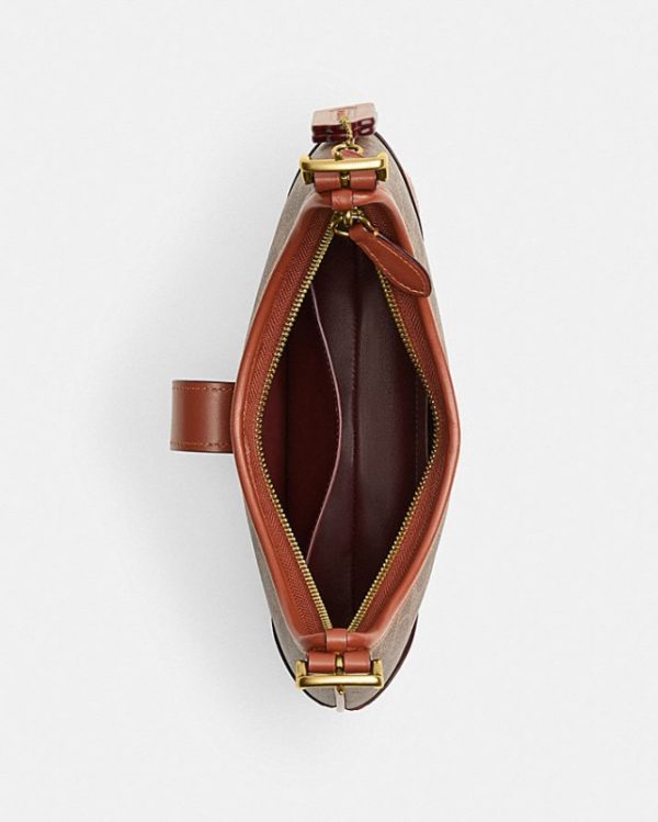 coach hamptons hobo in signature canvas