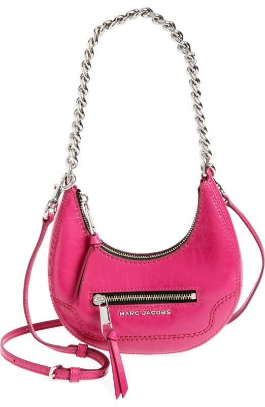 marc jacobs mini crescent crinkle leather crossbody bag