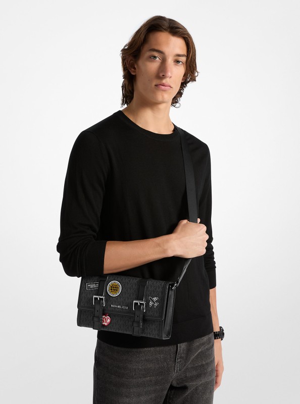 michael kors cooper embellieshed signature logo trunk crossbody bag