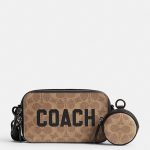 coach charter slim crossbody in signature canvas with coach graphice