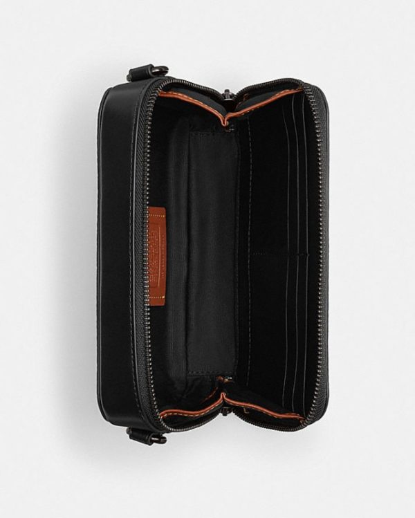 coach charter slim crossbody in signature canvas with coach graphice