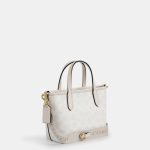 coach city mini tote in signature canvas ( glacier white )