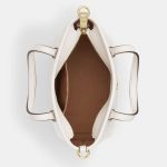 coach city mini tote in signature canvas ( glacier white )