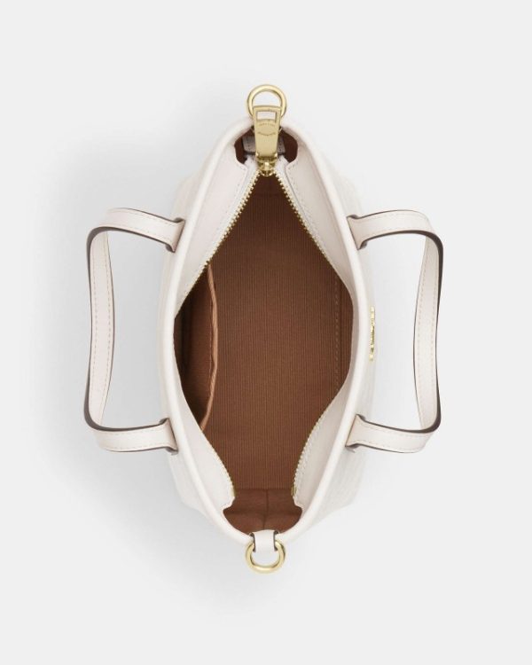 coach city mini tote in signature canvas ( glacier white )