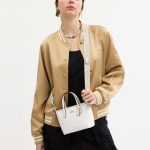 coach city mini tote in signature canvas ( glacier white )