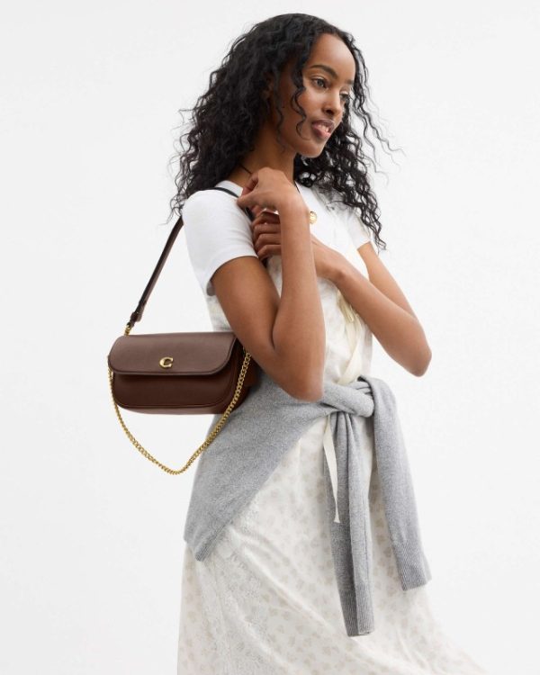 coach brook flap chain bag