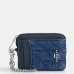 coach zip card case with quilting