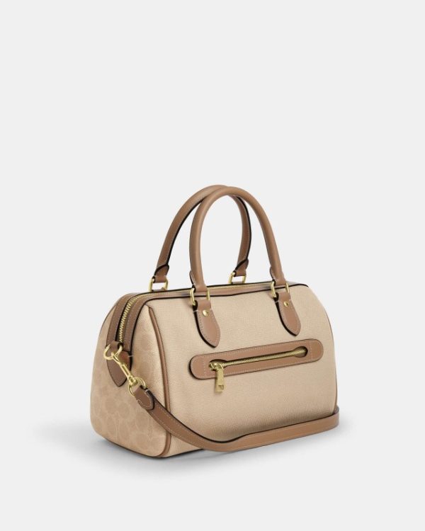coach rowan satchel bag color block