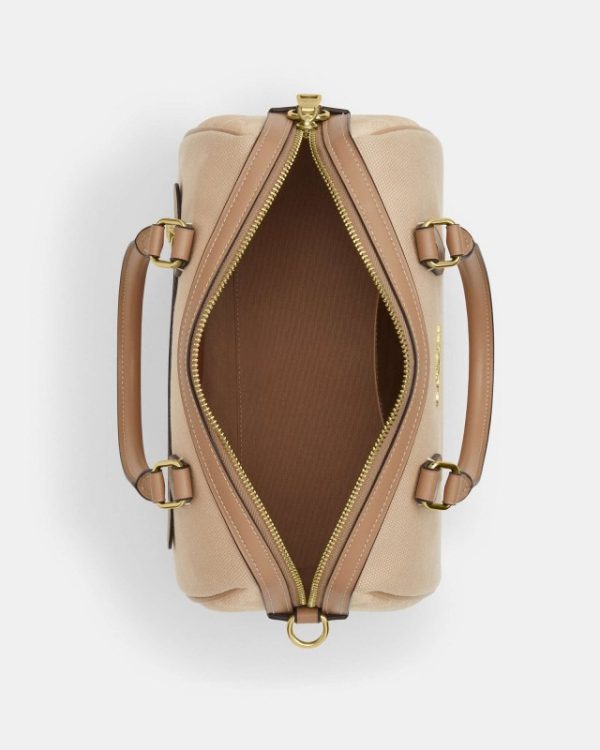 coach rowan satchel bag color block