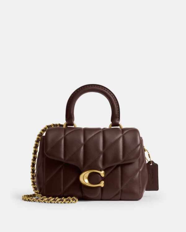 coach tabby top handle bag with quilting