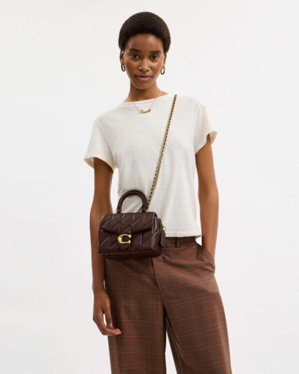 coach tabby top handle bag with quilting
