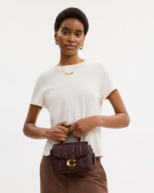 coach tabby top handle bag with quilting