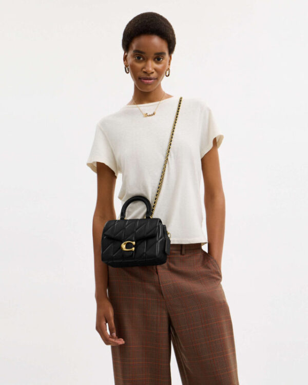 coach tabby top handle bag with quilting