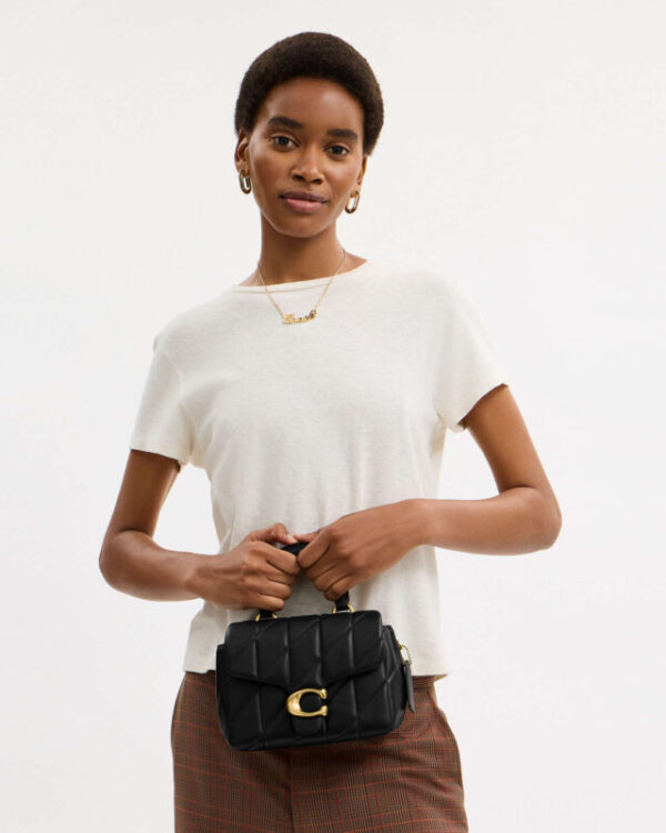 coach tabby top handle bag with quilting