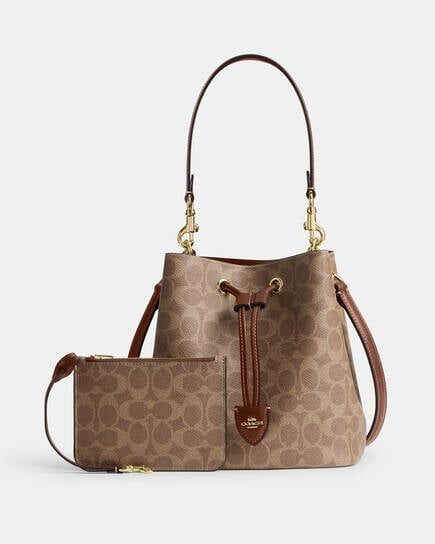 coach rowan bucket in signature canvas